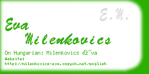 eva milenkovics business card